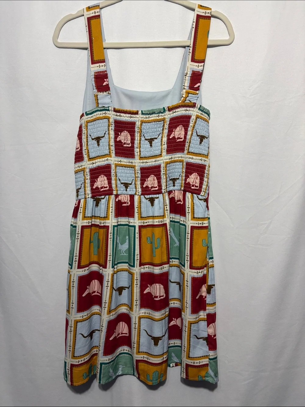 Western Patchwork Midi Dress in Multicolor